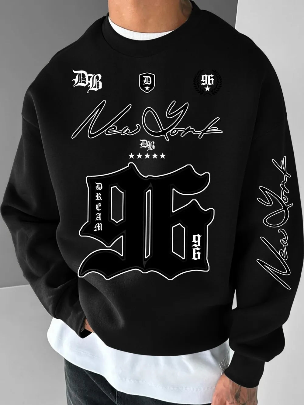 T-shirt à manches longues pour hommes européens et américains, nouvelle mode d'automne avec lettre 96 imprimée, confortable et doux, haut de rue en plein air - FATAONT-shirt à manches longues pour hommes européens et américains, nouvelle mode d'automne avec lettre 96 imprimée, confortable et doux, haut de rue en plein airMode HommeFATAON