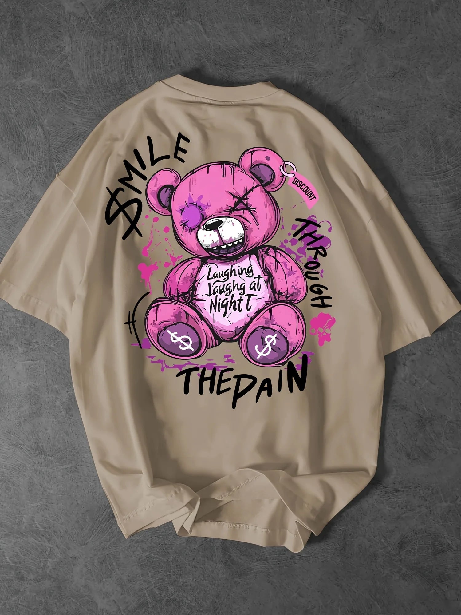 T-shirt col rond respirant et confortable pour hommes, style tendance, avec lettres d'ours en peluche imprimées, haut d'extérieur, nouvelle collection été - FATAONT-shirt col rond respirant et confortable pour hommes, style tendance, avec lettres d'ours en peluche imprimées, haut d'extérieur, nouvelle collection étéMode HommeFATAON