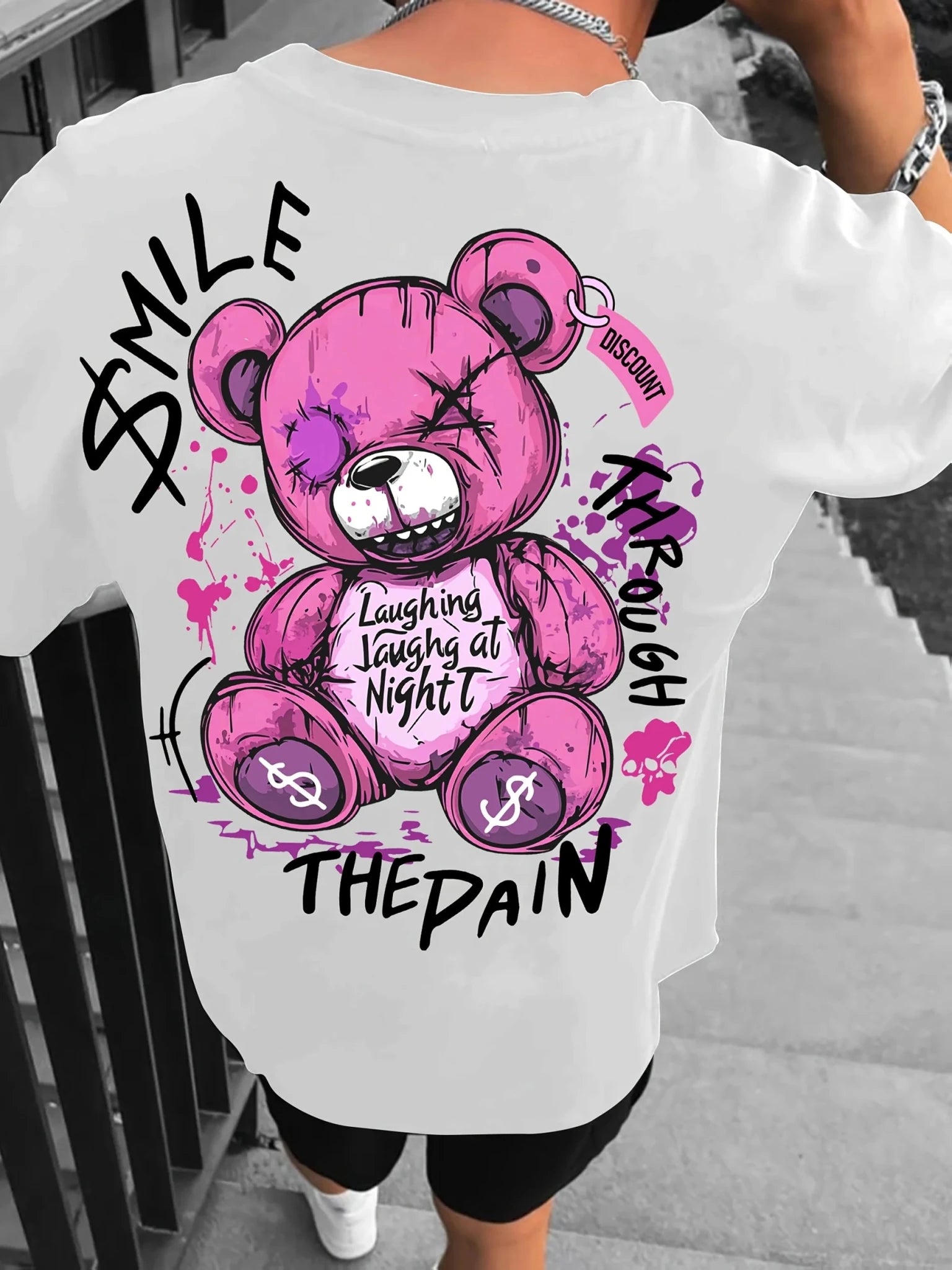 T-shirt col rond respirant et confortable pour hommes, style tendance, avec lettres d'ours en peluche imprimées, haut d'extérieur, nouvelle collection été - FATAONT-shirt col rond respirant et confortable pour hommes, style tendance, avec lettres d'ours en peluche imprimées, haut d'extérieur, nouvelle collection étéMode HommeFATAON