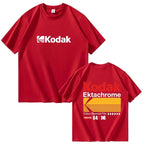 T-shirt imprimé Kodak pour homme 2026, 100 % coton, décontracté, tendance, coupe ample à manches courtes - FATAONT-shirt imprimé Kodak pour homme 2026, 100 % coton, décontracté, tendance, coupe ample à manches courtesMode HommeFATAON