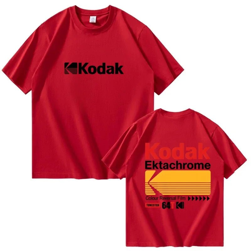 T-shirt imprimé Kodak pour homme 2026, 100 % coton, décontracté, tendance, coupe ample à manches courtes - FATAONT-shirt imprimé Kodak pour homme 2026, 100 % coton, décontracté, tendance, coupe ample à manches courtesMode HommeFATAON