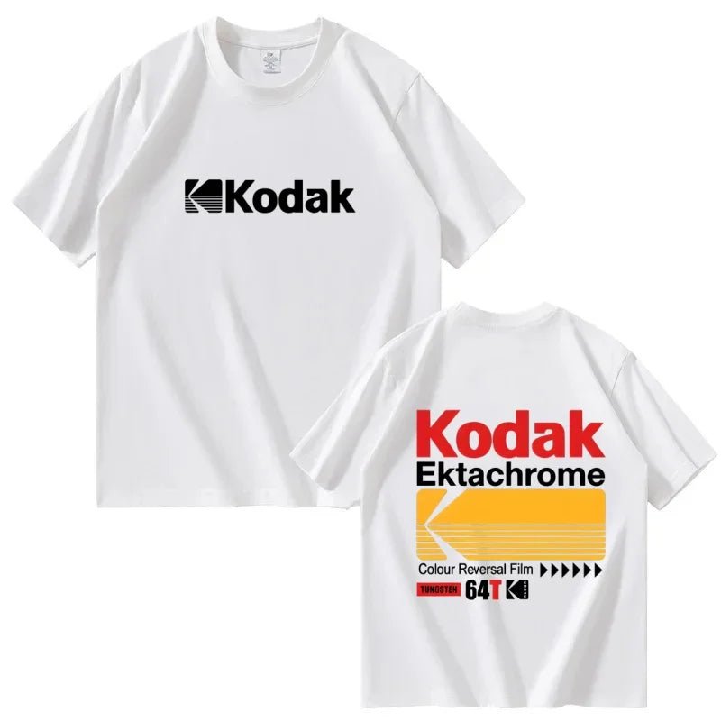 T-shirt imprimé Kodak pour homme 2026, 100 % coton, décontracté, tendance, coupe ample à manches courtes - FATAONT-shirt imprimé Kodak pour homme 2026, 100 % coton, décontracté, tendance, coupe ample à manches courtesMode HommeFATAON
