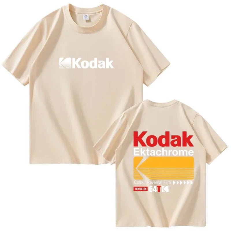 T-shirt imprimé Kodak pour homme 2026, 100 % coton, décontracté, tendance, coupe ample à manches courtes - FATAONT-shirt imprimé Kodak pour homme 2026, 100 % coton, décontracté, tendance, coupe ample à manches courtesMode HommeFATAON