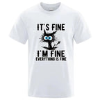 T-shirt pour homme de haute qualité 100% coton, T-shirt imprimé chat drôle et cool, T-shirt décontracté à manches courtes pour homme, T-shirt homme, haut pour homme - FATAONT-shirt pour homme de haute qualité 100% coton, T-shirt imprimé chat drôle et cool, T-shirt décontracté à manches courtes pour homme, T-shirt homme, haut pour hommeMode HommeFATAON