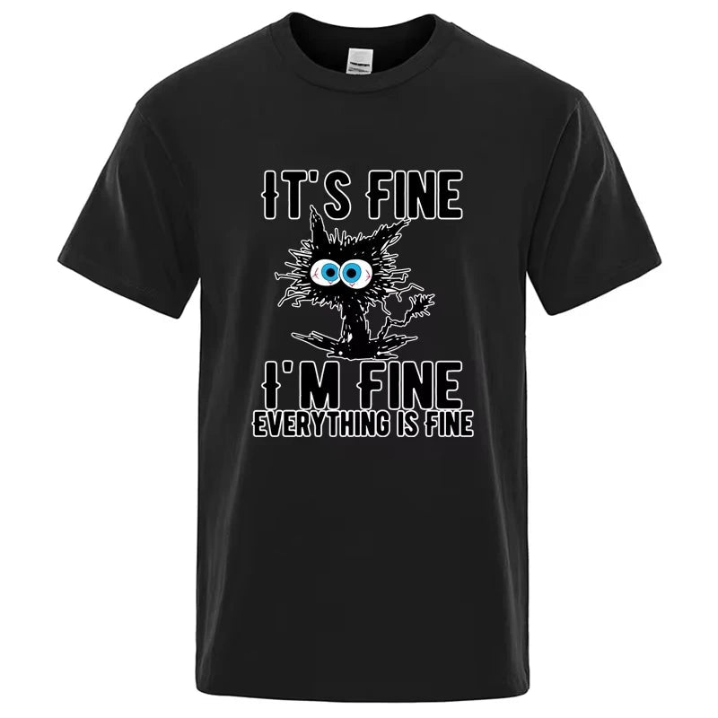 T-shirt pour homme de haute qualité 100% coton, T-shirt imprimé chat drôle et cool, T-shirt décontracté à manches courtes pour homme, T-shirt homme, haut pour homme - FATAONT-shirt pour homme de haute qualité 100% coton, T-shirt imprimé chat drôle et cool, T-shirt décontracté à manches courtes pour homme, T-shirt homme, haut pour hommeMode HommeFATAON