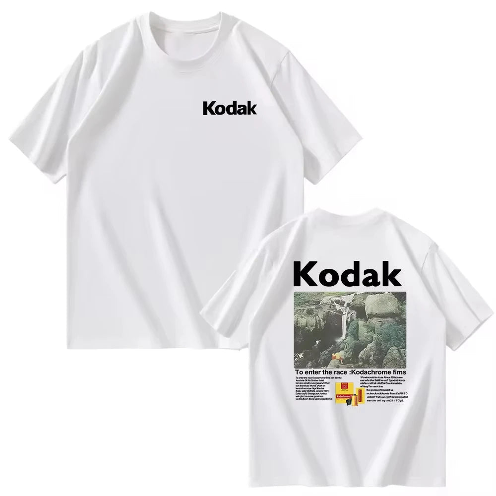 T-shirt unisexe en coton Kodak Polychrome Rainbow Back Print, style vintage rétro, manches courtes, Y2K, streetwear décontracté, motif graphique film - FATAONT-shirt unisexe en coton Kodak Polychrome Rainbow Back Print, style vintage rétro, manches courtes, Y2K, streetwear décontracté, motif graphique filmMode HommeFATAON