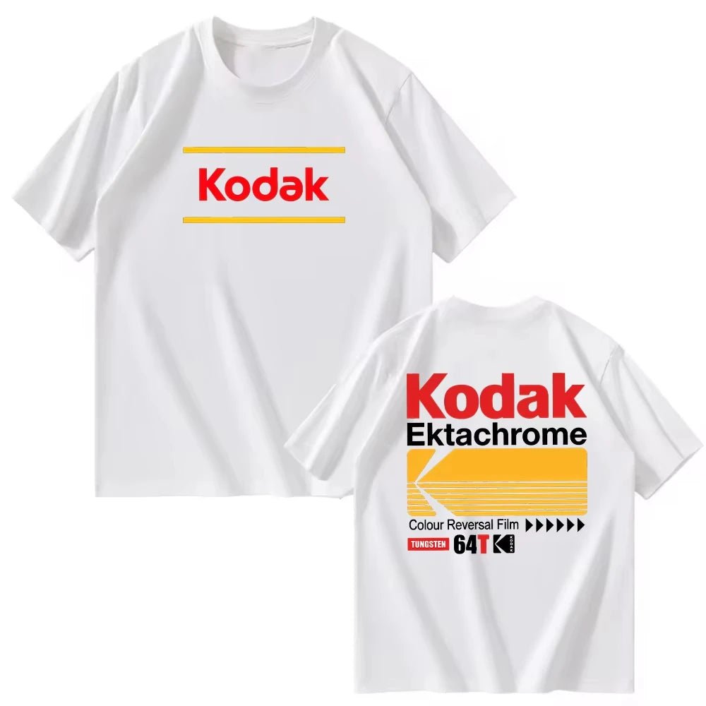 T-shirt unisexe en coton Kodak Polychrome Rainbow Back Print, style vintage rétro, manches courtes, Y2K, streetwear décontracté, motif graphique film - FATAONT-shirt unisexe en coton Kodak Polychrome Rainbow Back Print, style vintage rétro, manches courtes, Y2K, streetwear décontracté, motif graphique filmMode HommeFATAON
