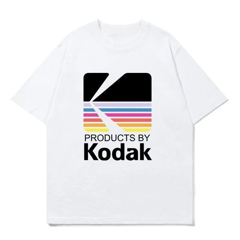 T-shirt unisexe en coton Kodak Polychrome Rainbow Back Print, style vintage rétro, manches courtes, Y2K, streetwear décontracté, motif graphique film - FATAONT-shirt unisexe en coton Kodak Polychrome Rainbow Back Print, style vintage rétro, manches courtes, Y2K, streetwear décontracté, motif graphique filmMode HommeFATAON