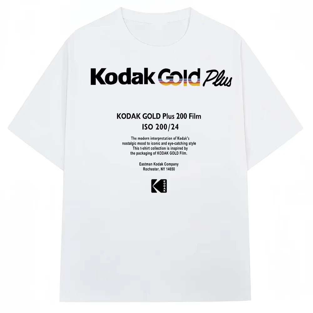 T-shirt unisexe en coton Kodak Polychrome Rainbow Back Print, style vintage rétro, manches courtes, Y2K, streetwear décontracté, motif graphique film - FATAONT-shirt unisexe en coton Kodak Polychrome Rainbow Back Print, style vintage rétro, manches courtes, Y2K, streetwear décontracté, motif graphique filmMode HommeFATAON
