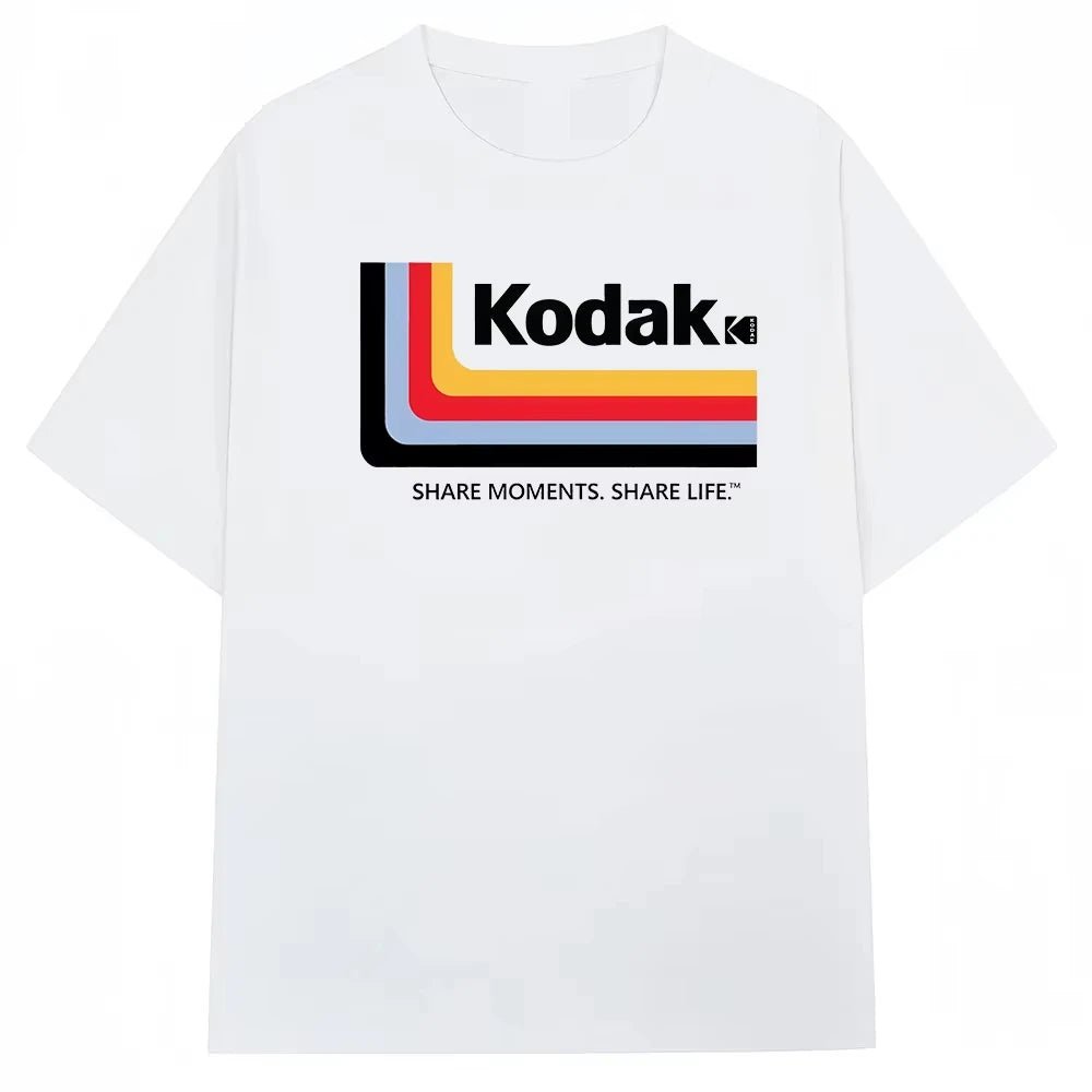 T-shirt unisexe en coton Kodak Polychrome Rainbow Back Print, style vintage rétro, manches courtes, Y2K, streetwear décontracté, motif graphique film - FATAONT-shirt unisexe en coton Kodak Polychrome Rainbow Back Print, style vintage rétro, manches courtes, Y2K, streetwear décontracté, motif graphique filmMode HommeFATAON