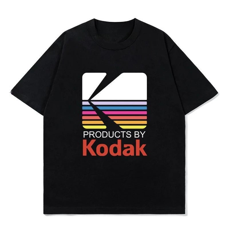 T-shirt unisexe en coton Kodak Polychrome Rainbow Back Print, style vintage rétro, manches courtes, Y2K, streetwear décontracté, motif graphique film - FATAONT-shirt unisexe en coton Kodak Polychrome Rainbow Back Print, style vintage rétro, manches courtes, Y2K, streetwear décontracté, motif graphique filmMode HommeFATAON