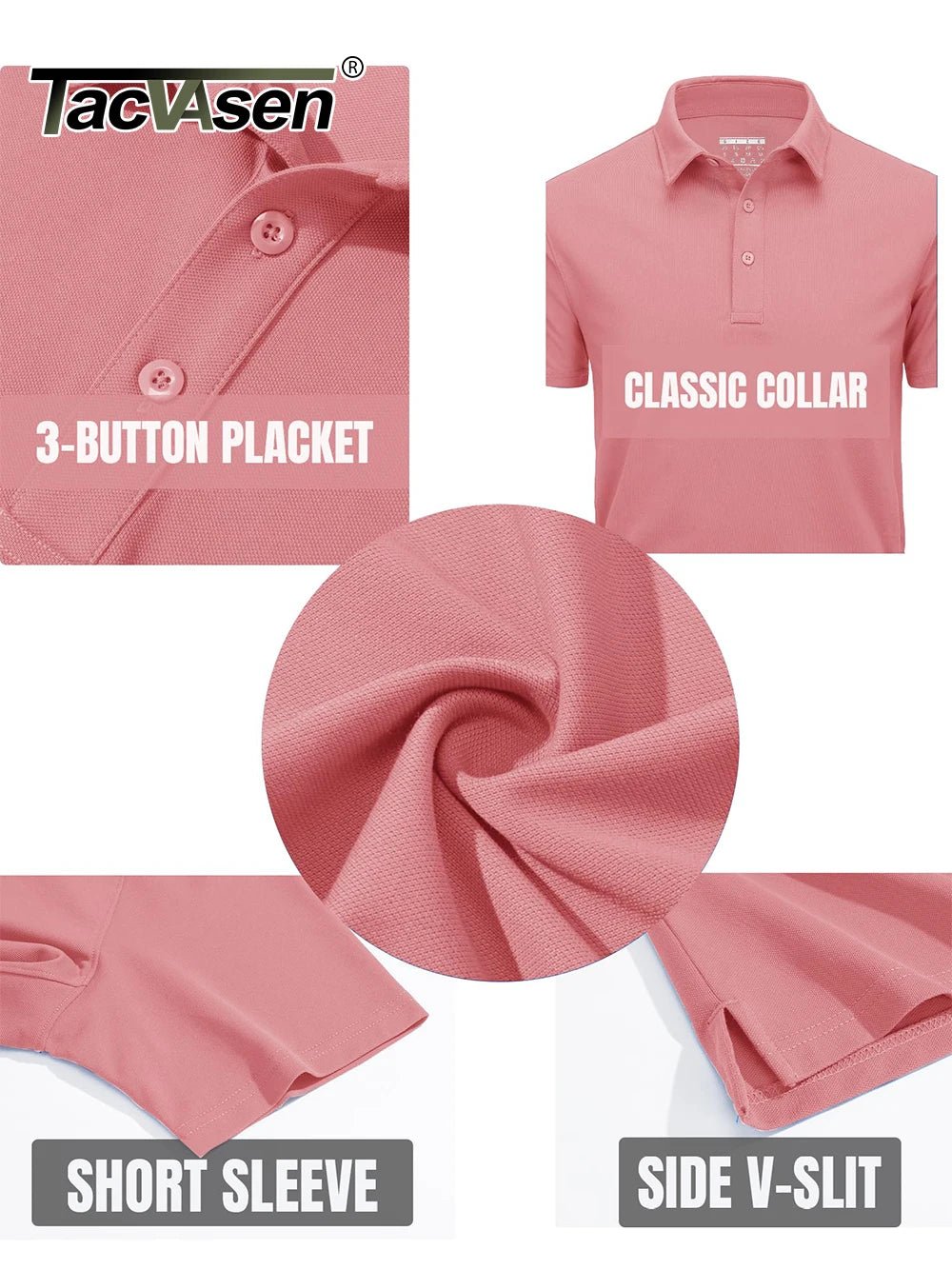 TACVASEN-Polo d'été 72% en coton pour homme, t-shirt de golf respirant, sport actif, randonnée, t-shirts de travail décontractés - FATAONTACVASEN-Polo d'été 72% en coton pour homme, t-shirt de golf respirant, sport actif, randonnée, t-shirts de travail décontractésMode HommeFATAON