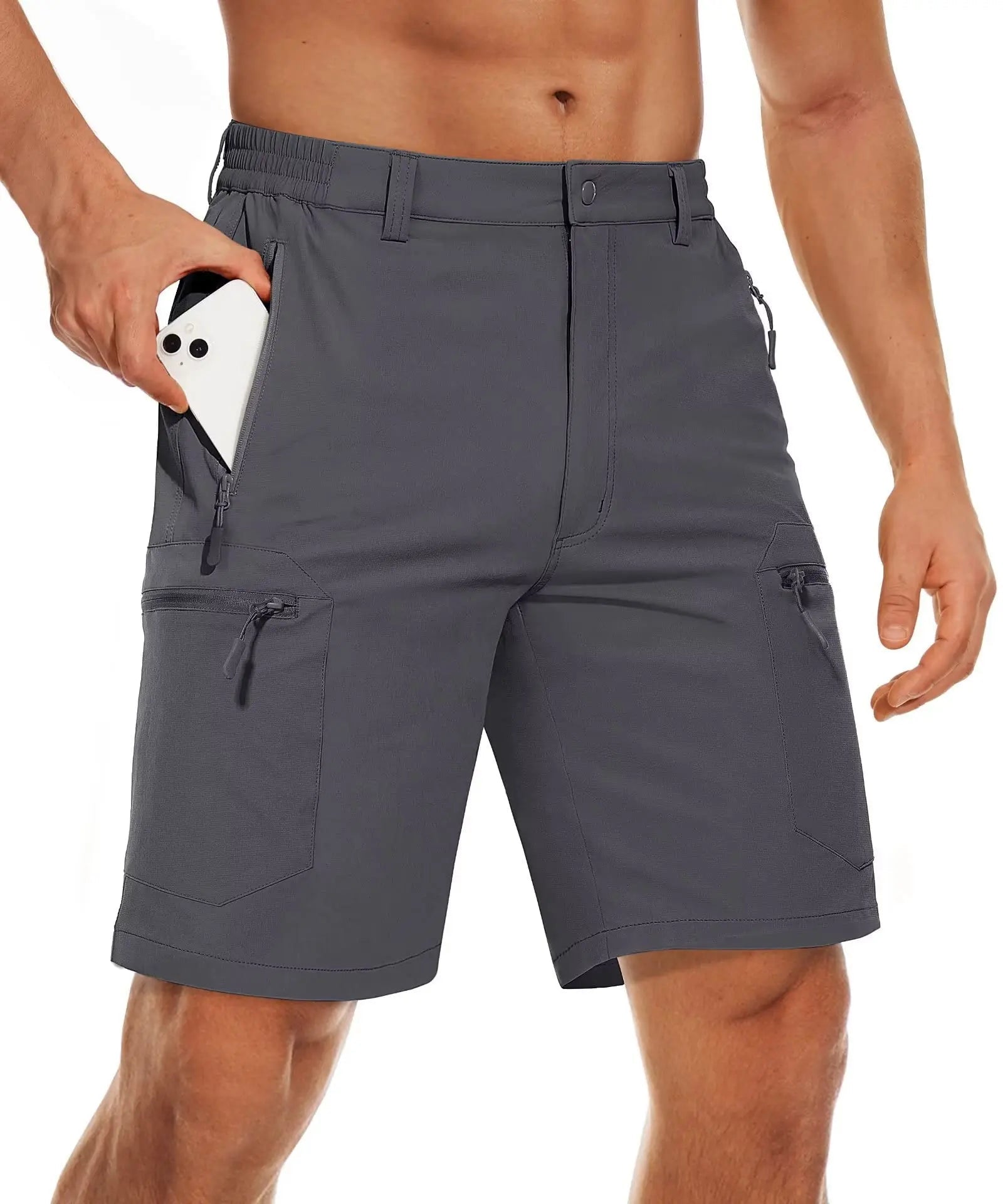 TACVASEN Short cargo d'été à 5 poches zippées, séchage rapide, pour homme, short de pêche, extensible, pour la randonnée en plein air, short de travail en nylon, léger - FATAONTACVASEN Short cargo d'été à 5 poches zippées, séchage rapide, pour homme, short de pêche, extensible, pour la randonnée en plein air, short de travail en nylon, légerMode HommeFATAON