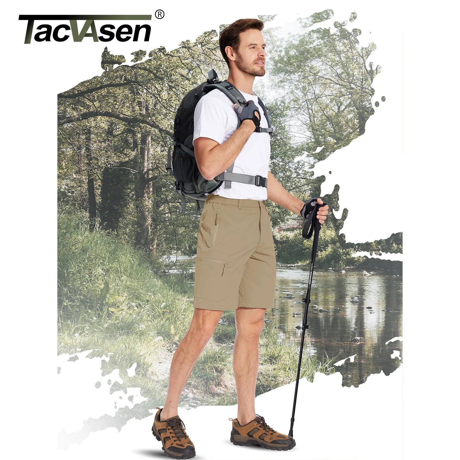 TACVASEN Short cargo d'été à 5 poches zippées, séchage rapide, pour homme, short de pêche, extensible, pour la randonnée en plein air, short de travail en nylon, léger - FATAONTACVASEN Short cargo d'été à 5 poches zippées, séchage rapide, pour homme, short de pêche, extensible, pour la randonnée en plein air, short de travail en nylon, légerMode HommeFATAON