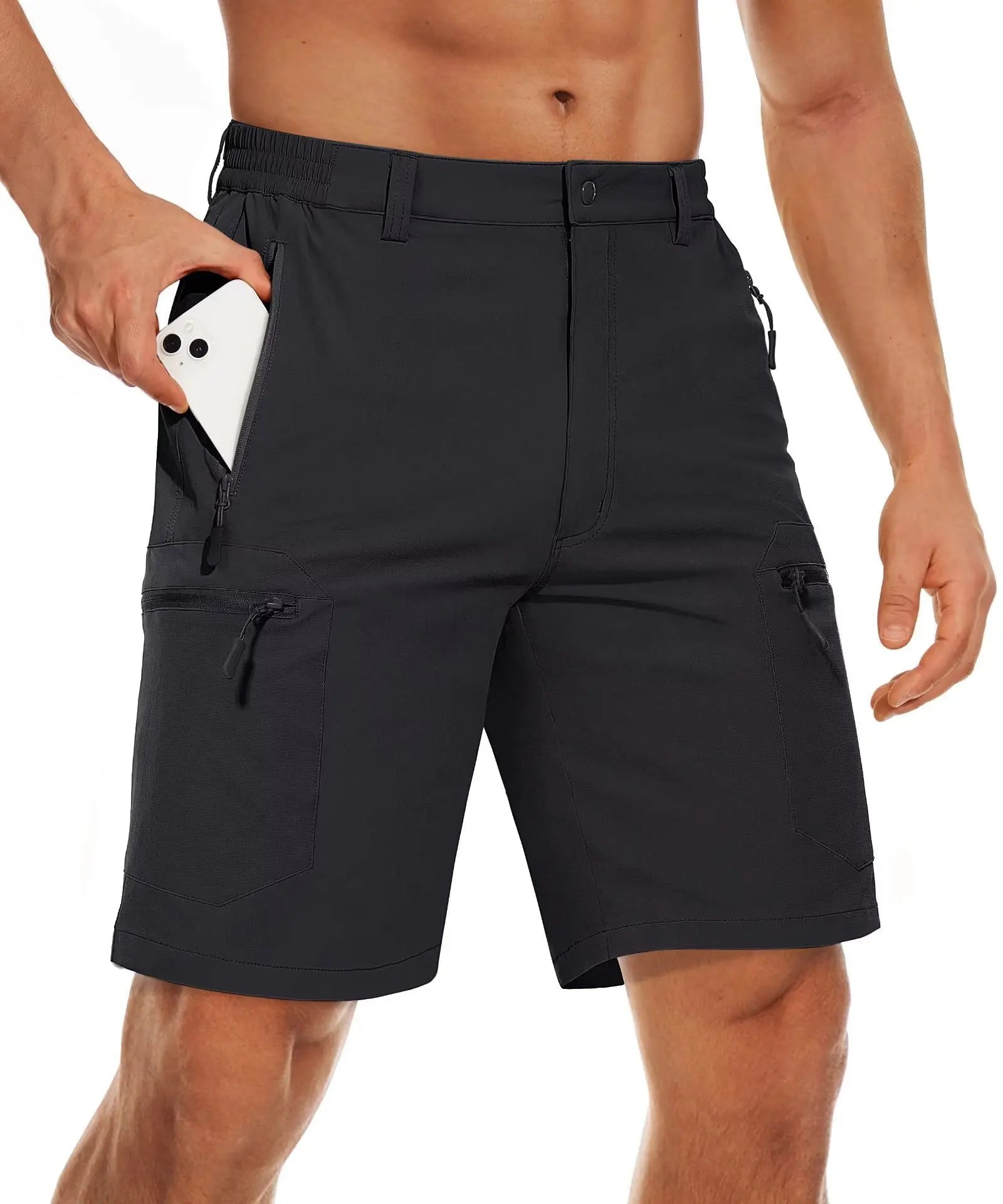 TACVASEN Short cargo d'été à 5 poches zippées, séchage rapide, pour homme, short de pêche, extensible, pour la randonnée en plein air, short de travail en nylon, léger - FATAONTACVASEN Short cargo d'été à 5 poches zippées, séchage rapide, pour homme, short de pêche, extensible, pour la randonnée en plein air, short de travail en nylon, légerMode HommeFATAON