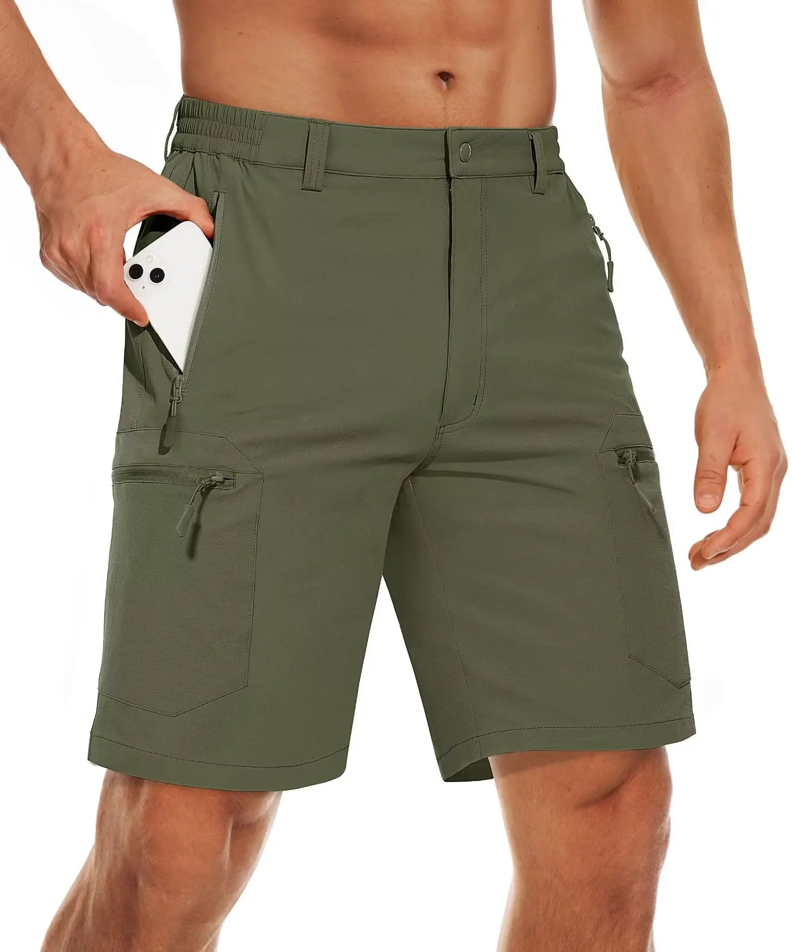 TACVASEN Short cargo d'été à 5 poches zippées, séchage rapide, pour homme, short de pêche, extensible, pour la randonnée en plein air, short de travail en nylon, léger - FATAONTACVASEN Short cargo d'été à 5 poches zippées, séchage rapide, pour homme, short de pêche, extensible, pour la randonnée en plein air, short de travail en nylon, légerMode HommeFATAON