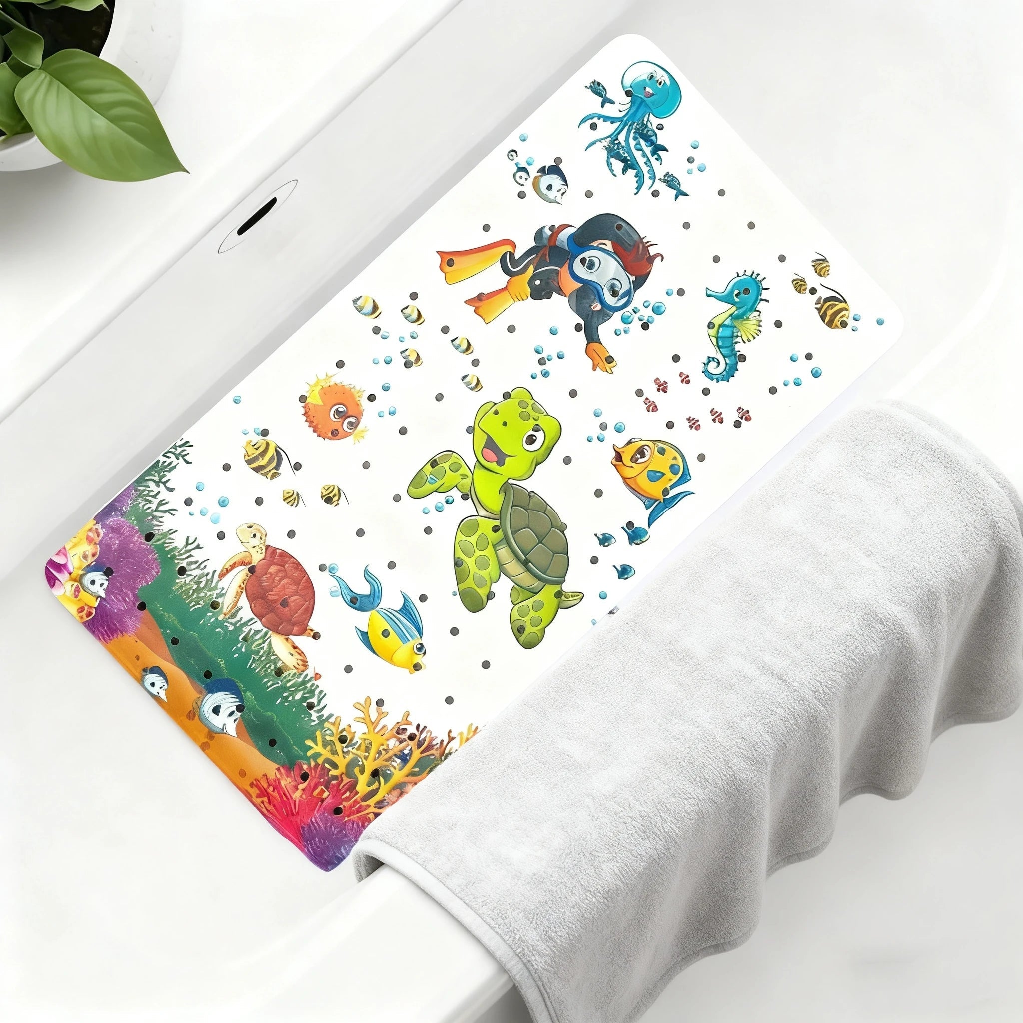 Tapis de bain antidérapant en PVC, avec ventouses et trous de vidange, 15x27,6 pouces/38x70cm, tapis de douche à vidange rapide, tapis de baignoire, 1 pièce - FATAONTapis de bain antidérapant en PVC, avec ventouses et trous de vidange, 15x27,6 pouces/38x70cm, tapis de douche à vidange rapide, tapis de baignoire, 1 pièceSolutions MaisonFATAON