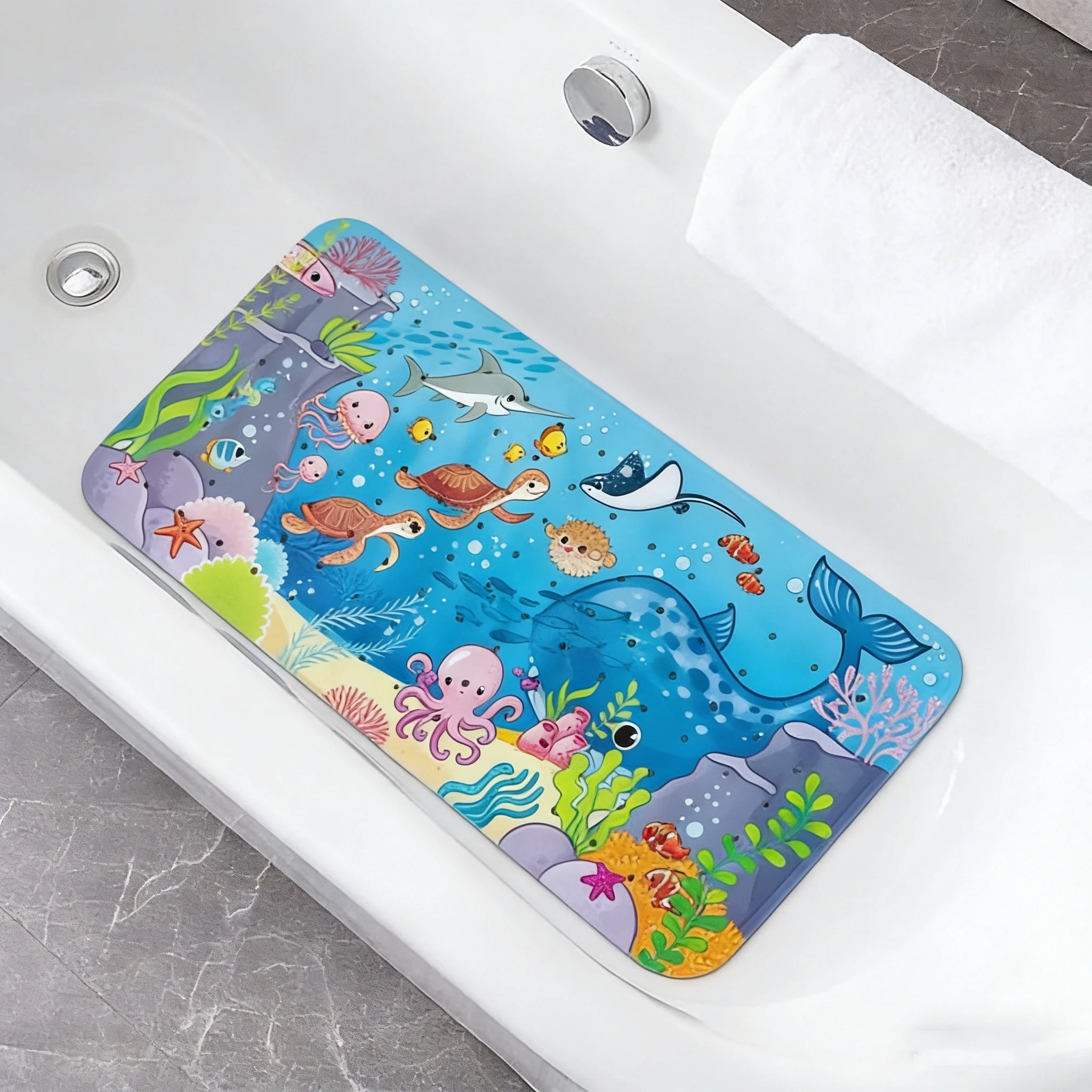 Tapis de bain antidérapant en PVC, avec ventouses et trous de vidange, 15x27,6 pouces/38x70cm, tapis de douche à vidange rapide, tapis de baignoire, 1 pièce - FATAONTapis de bain antidérapant en PVC, avec ventouses et trous de vidange, 15x27,6 pouces/38x70cm, tapis de douche à vidange rapide, tapis de baignoire, 1 pièceSolutions MaisonFATAON