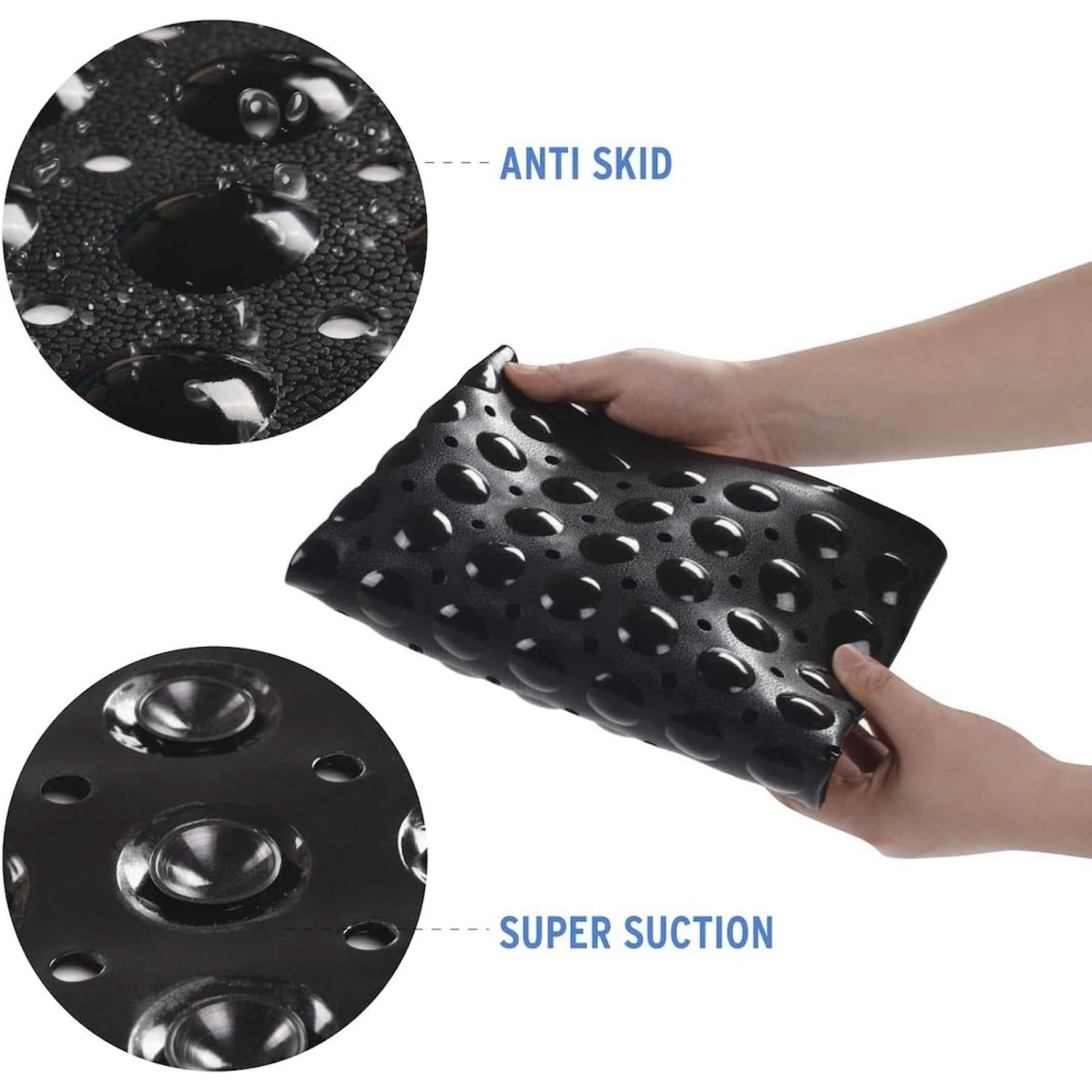 Tapis de bain antidérapant en PVC, avec ventouses et trous de vidange, 15x27,6 pouces/38x70cm, tapis de douche à vidange rapide, tapis de baignoire, 1 pièce - FATAONTapis de bain antidérapant en PVC, avec ventouses et trous de vidange, 15x27,6 pouces/38x70cm, tapis de douche à vidange rapide, tapis de baignoire, 1 pièceSolutions MaisonFATAON