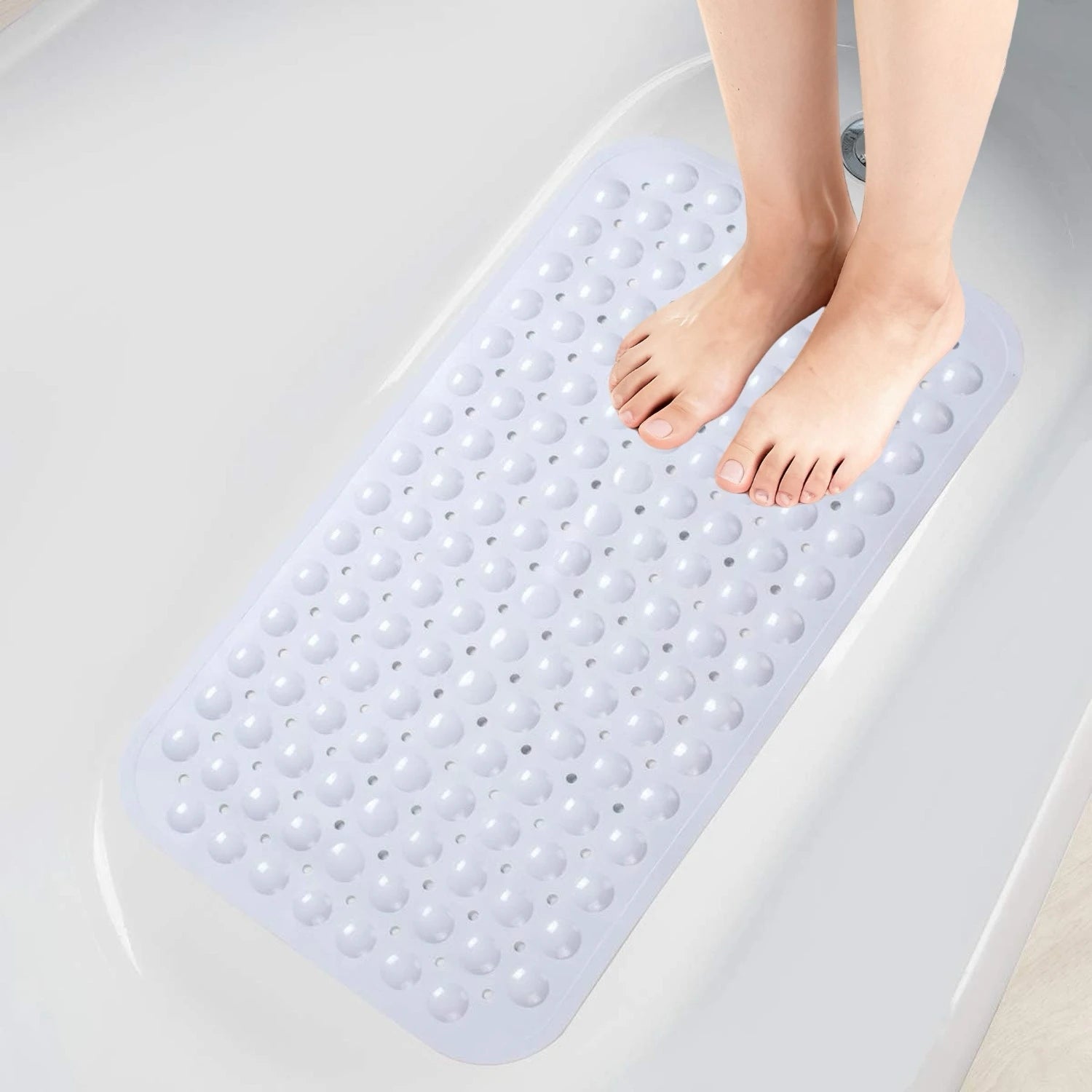 Tapis de bain antidérapant en PVC, avec ventouses et trous de vidange, 15x27,6 pouces/38x70cm, tapis de douche à vidange rapide, tapis de baignoire, 1 pièce - FATAONTapis de bain antidérapant en PVC, avec ventouses et trous de vidange, 15x27,6 pouces/38x70cm, tapis de douche à vidange rapide, tapis de baignoire, 1 pièceSolutions MaisonFATAON