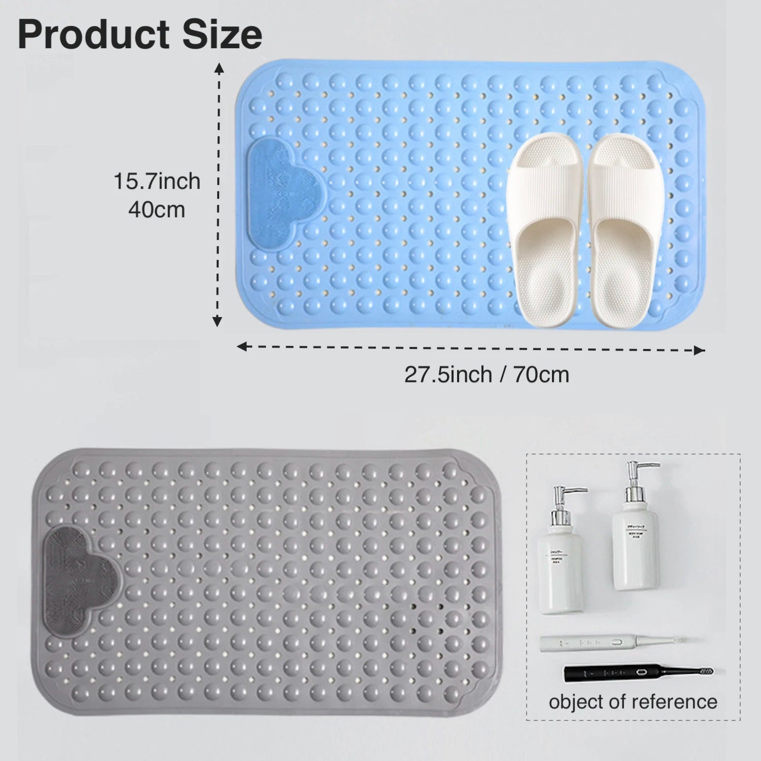 Tapis de douche antidérapant en PVC, 1 pièce, avec ventouses et trous de vidange, tapis de douche de Massage, tapis de salle de bain, tapis de baignoire, 15,7x27,5 pouces - FATAONTapis de douche antidérapant en PVC, 1 pièce, avec ventouses et trous de vidange, tapis de douche de Massage, tapis de salle de bain, tapis de baignoire, 15,7x27,5 poucesSolutions MaisonFATAON