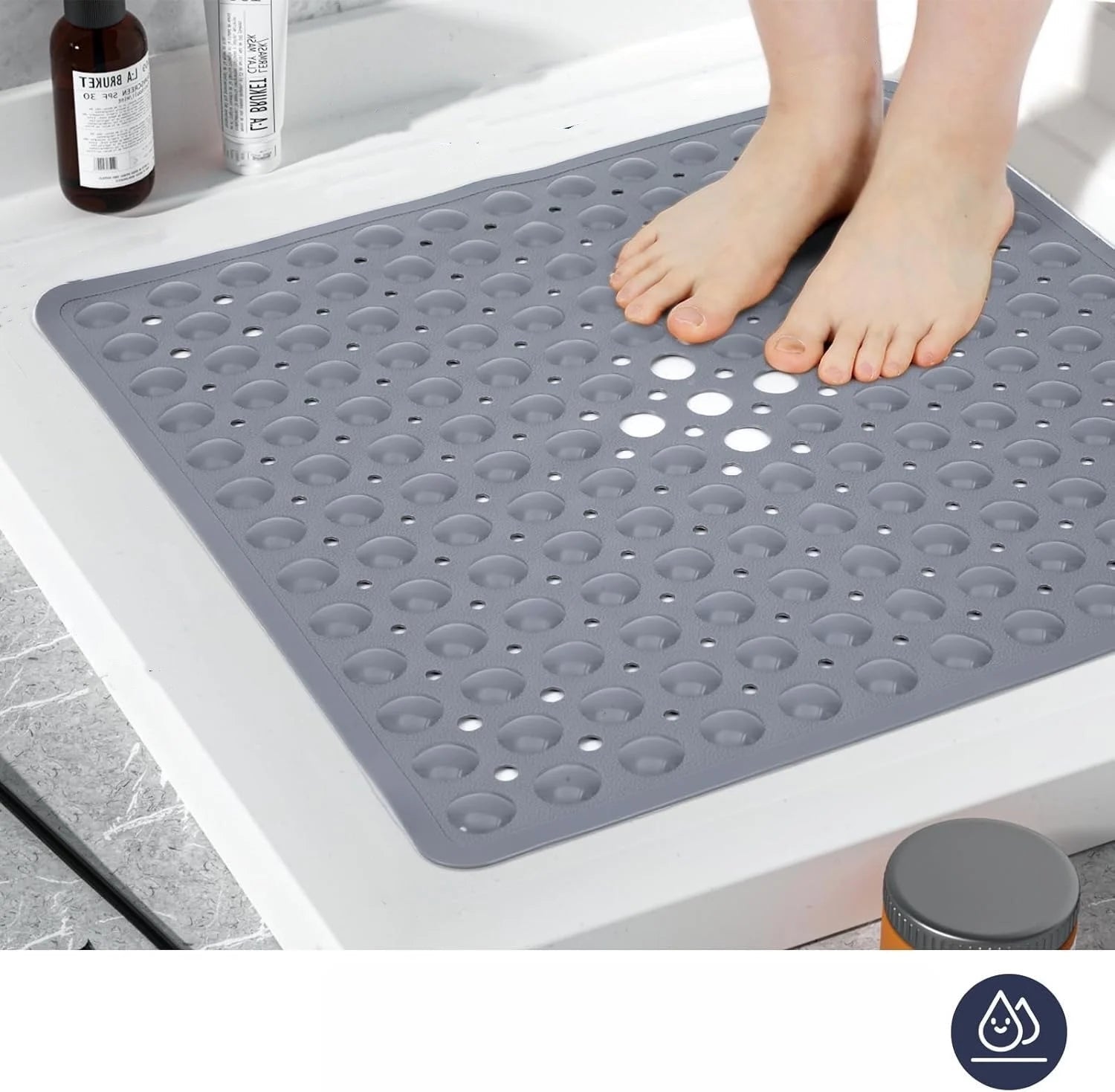 Tapis de douche d'angle antidérapant - 53x53cm - Tapis de douche d'angle pour l'intérieur de la douche, tapis de bain triangulaire antidérapant pour la salle de bain - FATAONTapis de douche d'angle antidérapant - 53x53cm - Tapis de douche d'angle pour l'intérieur de la douche, tapis de bain triangulaire antidérapant pour la salle de bainSolutions MaisonFATAON