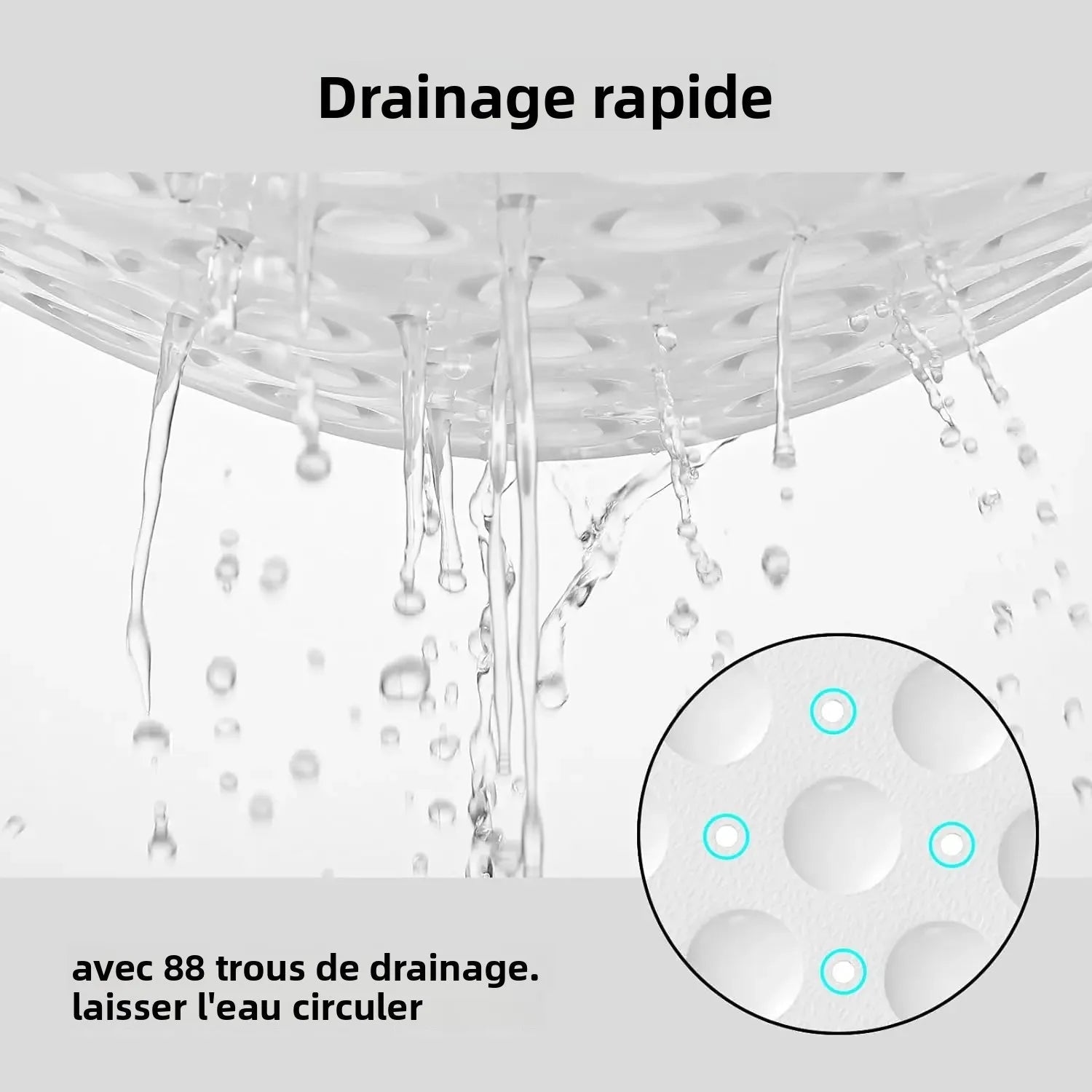 Tapis de douche d'angle antidérapant - 53x53cm - Tapis de douche d'angle pour l'intérieur de la douche, tapis de bain triangulaire antidérapant pour la salle de bain - FATAONTapis de douche d'angle antidérapant - 53x53cm - Tapis de douche d'angle pour l'intérieur de la douche, tapis de bain triangulaire antidérapant pour la salle de bainSolutions MaisonFATAON