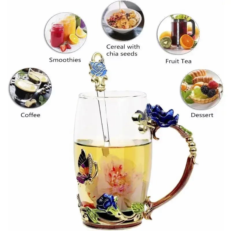 Tasse à thé en émail faite à la main de style rétro européen, tasse en cristal, tasse à lait, tasse à thé aux fleurs de citron, ensemble de tasses à vin haut de gamme, tasse cadeau - FATAONTasse à thé en émail faite à la main de style rétro européen, tasse en cristal, tasse à lait, tasse à thé aux fleurs de citron, ensemble de tasses à vin haut de gamme, tasse cadeauSolutions MaisonFATAON