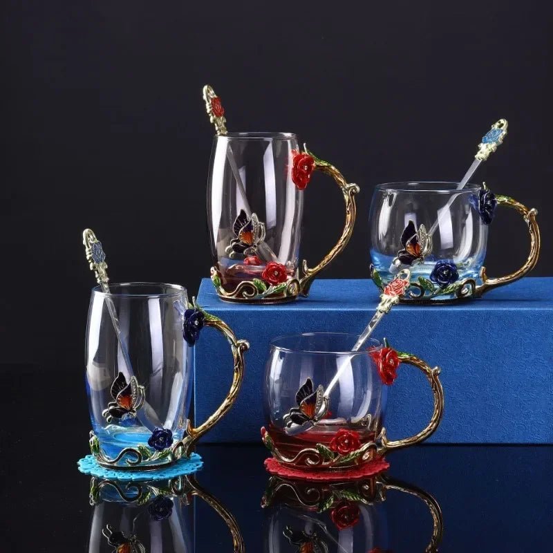 Tasse à thé en émail faite à la main de style rétro européen, tasse en cristal, tasse à lait, tasse à thé aux fleurs de citron, ensemble de tasses à vin haut de gamme, tasse cadeau - FATAONTasse à thé en émail faite à la main de style rétro européen, tasse en cristal, tasse à lait, tasse à thé aux fleurs de citron, ensemble de tasses à vin haut de gamme, tasse cadeauSolutions MaisonFATAON