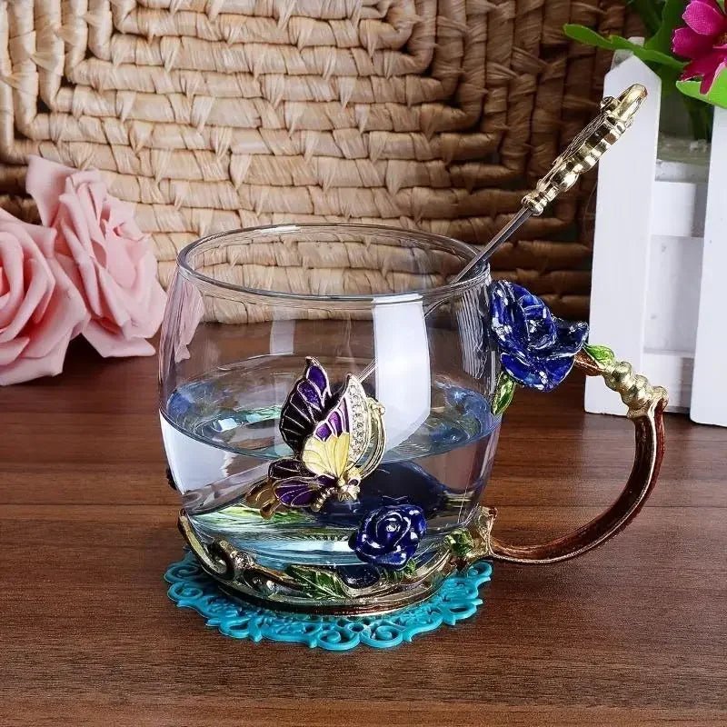 Tasse à thé en émail faite à la main de style rétro européen, tasse en cristal, tasse à lait, tasse à thé aux fleurs de citron, ensemble de tasses à vin haut de gamme, tasse cadeau - FATAONTasse à thé en émail faite à la main de style rétro européen, tasse en cristal, tasse à lait, tasse à thé aux fleurs de citron, ensemble de tasses à vin haut de gamme, tasse cadeauSolutions MaisonFATAON