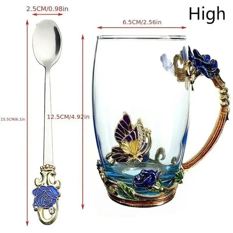 Tasse à thé en émail faite à la main de style rétro européen, tasse en cristal, tasse à lait, tasse à thé aux fleurs de citron, ensemble de tasses à vin haut de gamme, tasse cadeau - FATAONTasse à thé en émail faite à la main de style rétro européen, tasse en cristal, tasse à lait, tasse à thé aux fleurs de citron, ensemble de tasses à vin haut de gamme, tasse cadeauSolutions MaisonFATAON