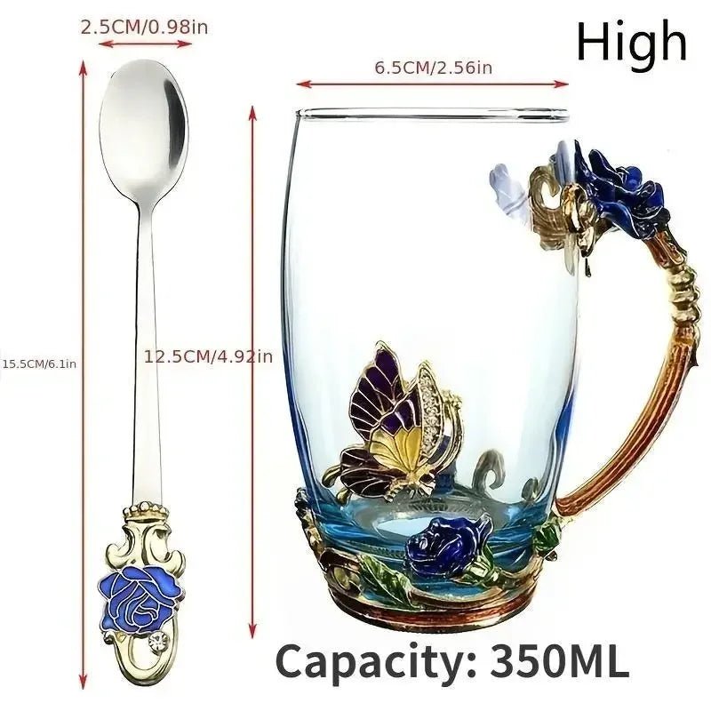 Tasse à thé en émail faite à la main de style rétro européen, tasse en cristal, tasse à lait, tasse à thé aux fleurs de citron, ensemble de tasses à vin haut de gamme, tasse cadeau - FATAONTasse à thé en émail faite à la main de style rétro européen, tasse en cristal, tasse à lait, tasse à thé aux fleurs de citron, ensemble de tasses à vin haut de gamme, tasse cadeauSolutions MaisonFATAON