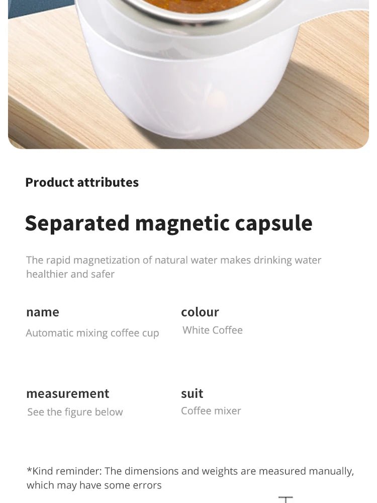 Tasse magnétique rotative électrique en acier inoxydable, tasse à café portable aste, arrête automatique, outils à boire à la maison - FATAONTasse magnétique rotative électrique en acier inoxydable, tasse à café portable aste, arrête automatique, outils à boire à la maisonSolutions MaisonFATAON