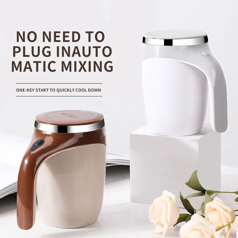 Tasse magnétique rotative électrique en acier inoxydable, tasse à café portable aste, arrête automatique, outils à boire à la maison - FATAONTasse magnétique rotative électrique en acier inoxydable, tasse à café portable aste, arrête automatique, outils à boire à la maisonSolutions MaisonFATAON