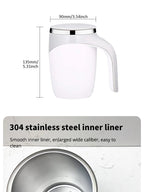 Tasse magnétique rotative électrique en acier inoxydable, tasse à café portable aste, arrête automatique, outils à boire à la maison - FATAONTasse magnétique rotative électrique en acier inoxydable, tasse à café portable aste, arrête automatique, outils à boire à la maisonSolutions MaisonFATAON