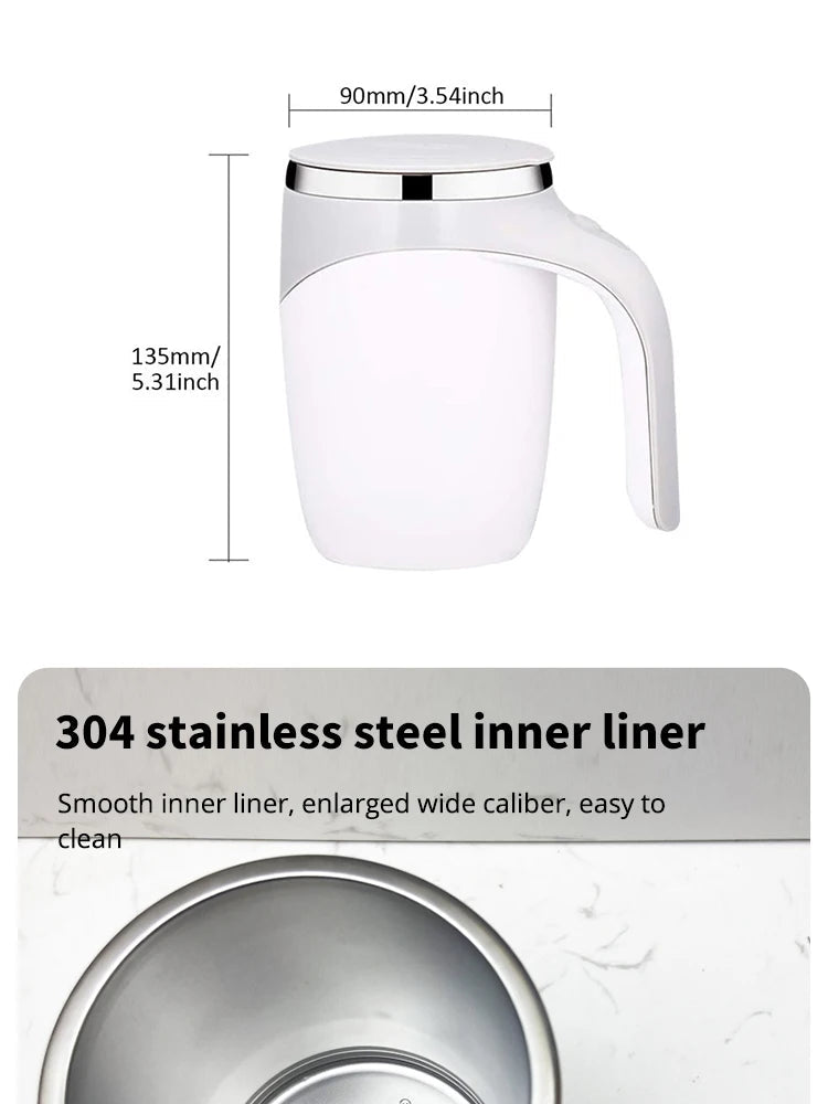 Tasse magnétique rotative électrique en acier inoxydable, tasse à café portable aste, arrête automatique, outils à boire à la maison - FATAONTasse magnétique rotative électrique en acier inoxydable, tasse à café portable aste, arrête automatique, outils à boire à la maisonSolutions MaisonFATAON