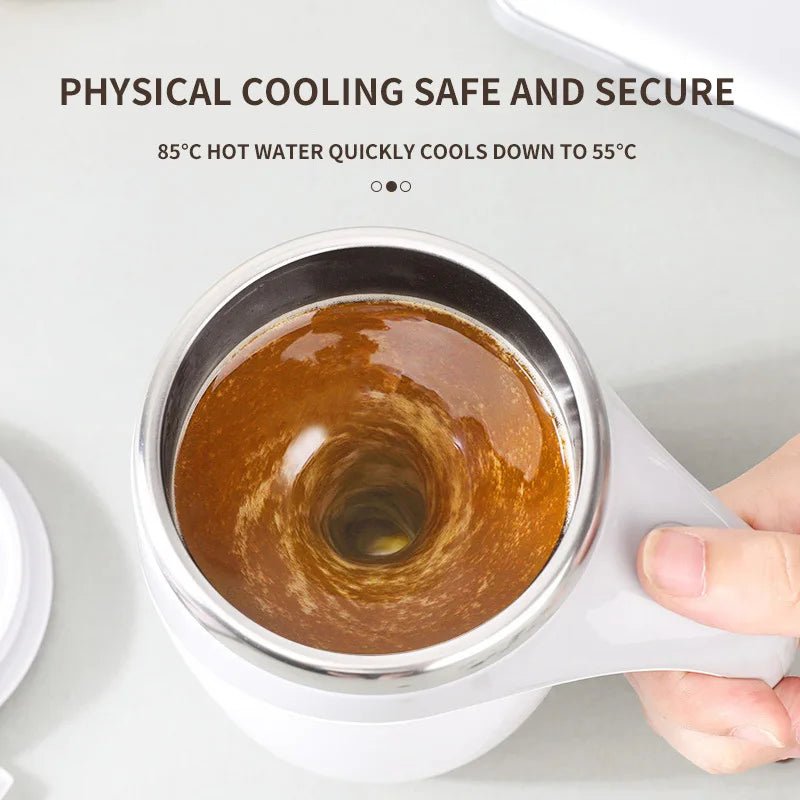 Tasse magnétique rotative électrique en acier inoxydable, tasse à café portable aste, arrête automatique, outils à boire à la maison - FATAONTasse magnétique rotative électrique en acier inoxydable, tasse à café portable aste, arrête automatique, outils à boire à la maisonSolutions MaisonFATAON