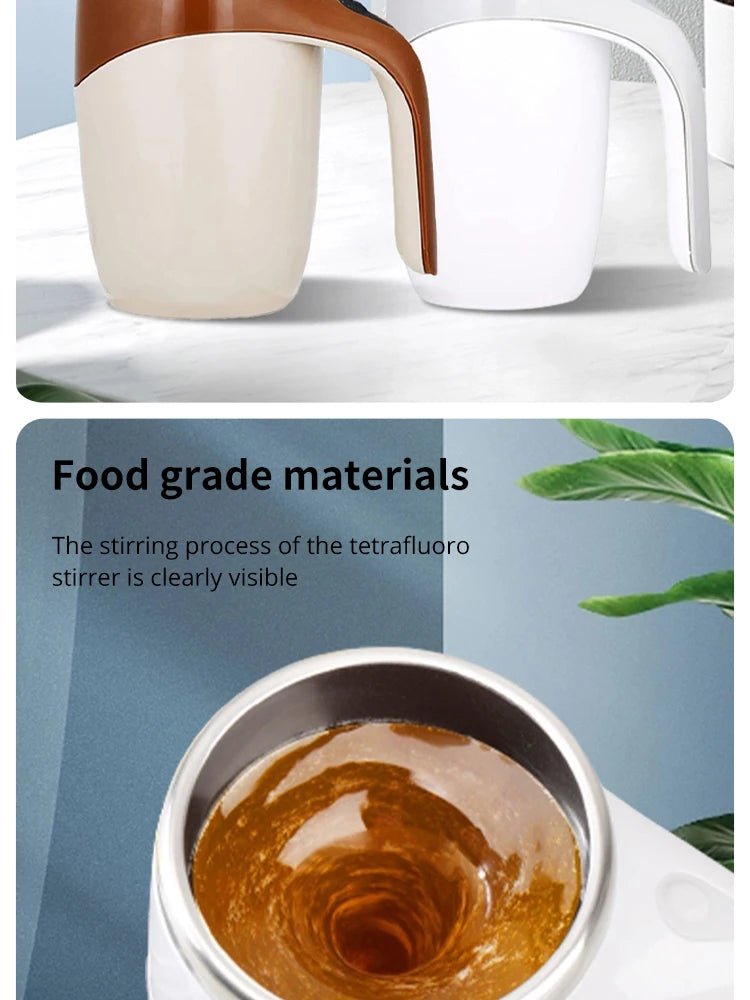 Tasse magnétique rotative électrique en acier inoxydable, tasse à café portable aste, arrête automatique, outils à boire à la maison - FATAONTasse magnétique rotative électrique en acier inoxydable, tasse à café portable aste, arrête automatique, outils à boire à la maisonSolutions MaisonFATAON