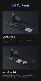TELESIN Master Grip Kit pour iPhone 17 Pro ProMax téléphone caméra poignée magnétique étui en graphène pour iPhone refroidissement téléphone poignée support - FATAONTELESIN Master Grip Kit pour iPhone 17 Pro ProMax téléphone caméra poignée magnétique étui en graphène pour iPhone refroidissement téléphone poignée supportTechnologie IntelligenteFATAON