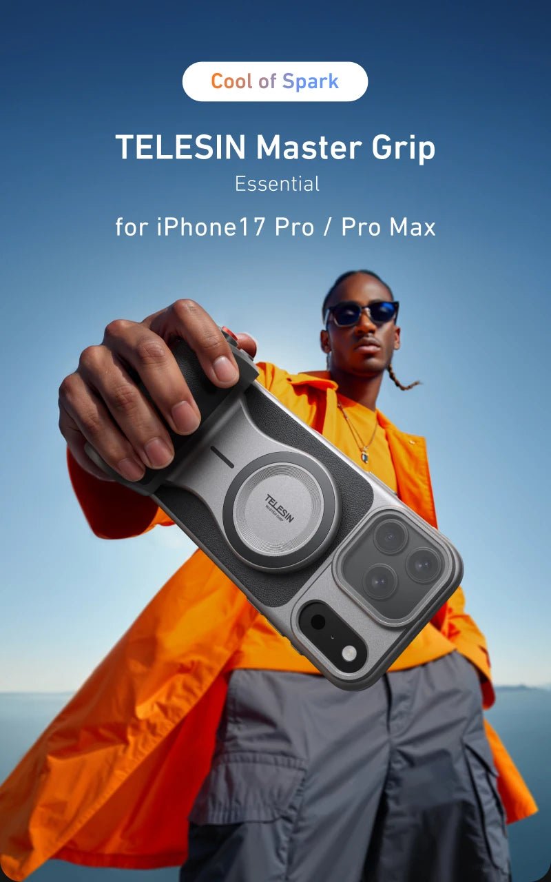 TELESIN Master Grip Kit pour iPhone 17 Pro ProMax téléphone caméra poignée magnétique étui en graphène pour iPhone refroidissement téléphone poignée support - FATAONTELESIN Master Grip Kit pour iPhone 17 Pro ProMax téléphone caméra poignée magnétique étui en graphène pour iPhone refroidissement téléphone poignée supportTechnologie IntelligenteFATAON