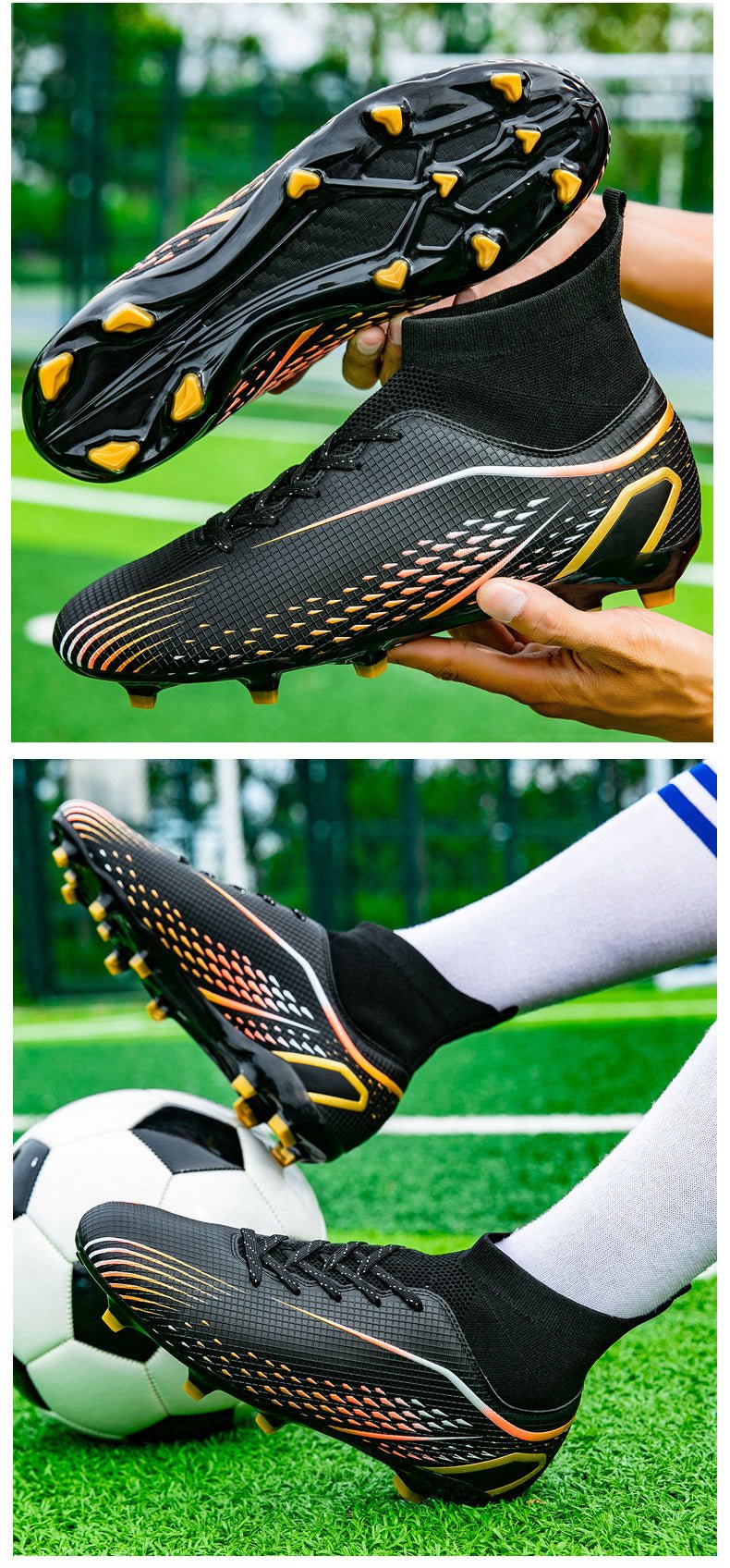 Temu High-Top Soccer Shoes with Spikes, Long Spikes, Non-Slip, Adult and Children's Sports Shoes, Men's Professional Training Shoes, Cross-Border - FATAONTemu High-Top Soccer Shoes with Spikes, Long Spikes, Non-Slip, Adult and Children's Sports Shoes, Men's Professional Training Shoes, Cross-BorderMode HommeFATAON
