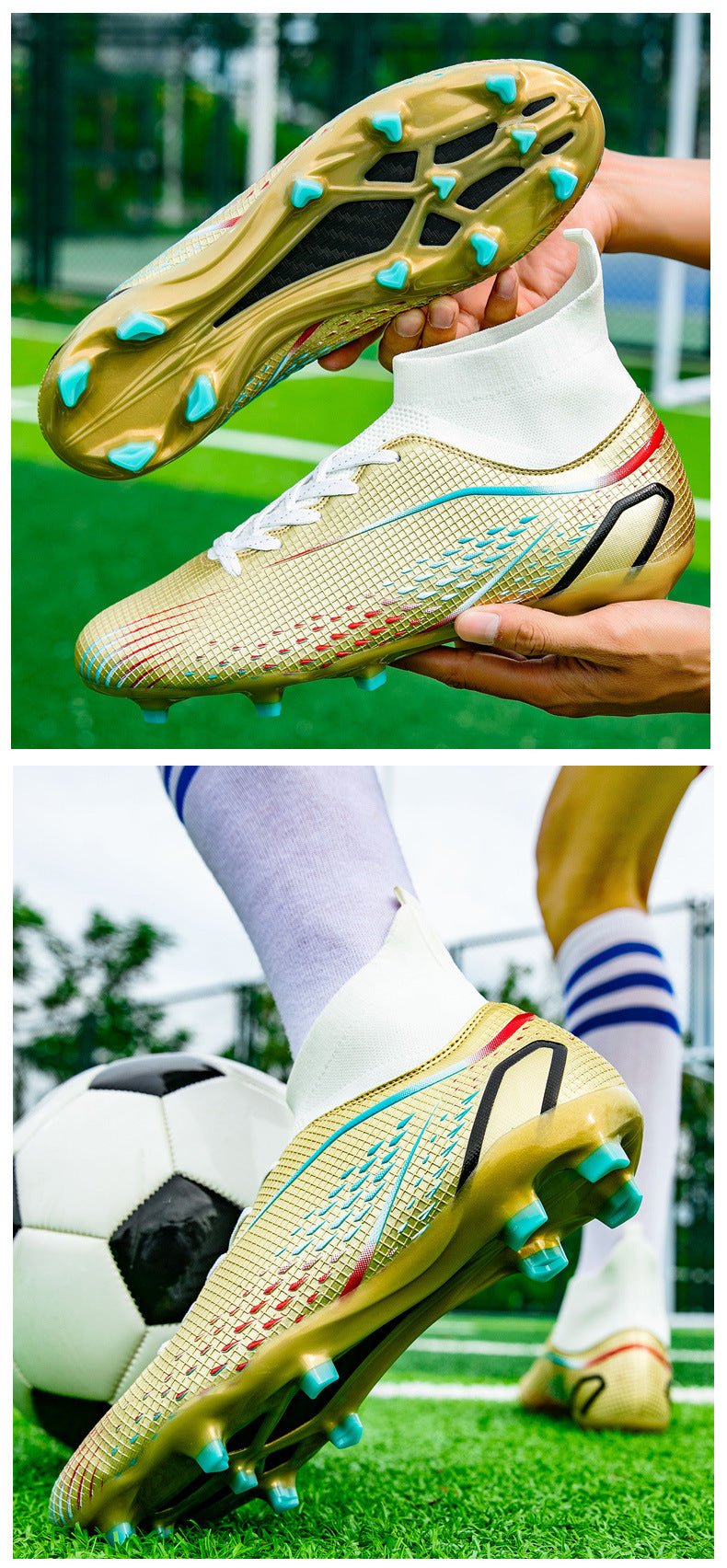 Temu High-Top Soccer Shoes with Spikes, Long Spikes, Non-Slip, Adult and Children's Sports Shoes, Men's Professional Training Shoes, Cross-Border - FATAONTemu High-Top Soccer Shoes with Spikes, Long Spikes, Non-Slip, Adult and Children's Sports Shoes, Men's Professional Training Shoes, Cross-BorderMode HommeFATAON
