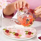 Théière en verre émaillé avec fleur de cristal rose pour boissons chaudes et froides, vaisselle pour la maison, bouilloire de bureau, service à thé, cafetière - FATAONThéière en verre émaillé avec fleur de cristal rose pour boissons chaudes et froides, vaisselle pour la maison, bouilloire de bureau, service à thé, cafetièreSolutions MaisonFATAON