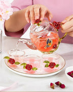 Théière en verre émaillé avec fleur de cristal rose pour boissons chaudes et froides, vaisselle pour la maison, bouilloire de bureau, service à thé, cafetière - FATAONThéière en verre émaillé avec fleur de cristal rose pour boissons chaudes et froides, vaisselle pour la maison, bouilloire de bureau, service à thé, cafetièreSolutions MaisonFATAON
