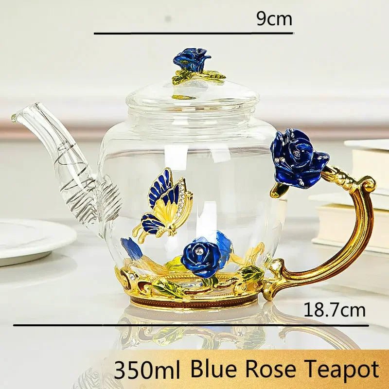 Théière en verre émaillé avec fleur de cristal rose pour boissons chaudes et froides, vaisselle pour la maison, bouilloire de bureau, service à thé, cafetière - FATAONThéière en verre émaillé avec fleur de cristal rose pour boissons chaudes et froides, vaisselle pour la maison, bouilloire de bureau, service à thé, cafetièreSolutions MaisonFATAON
