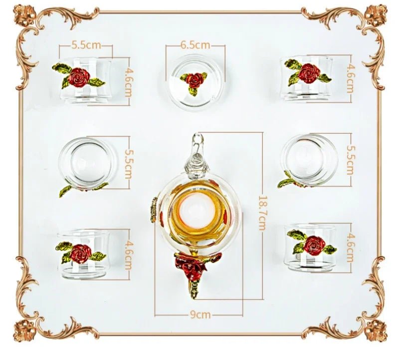 Théière en verre émaillé avec fleur de cristal rose pour boissons chaudes et froides, vaisselle pour la maison, bouilloire de bureau, service à thé, cafetière - FATAONThéière en verre émaillé avec fleur de cristal rose pour boissons chaudes et froides, vaisselle pour la maison, bouilloire de bureau, service à thé, cafetièreSolutions MaisonFATAON