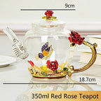 Théière en verre émaillé avec fleur de cristal rose pour boissons chaudes et froides, vaisselle pour la maison, bouilloire de bureau, service à thé, cafetière - FATAONThéière en verre émaillé avec fleur de cristal rose pour boissons chaudes et froides, vaisselle pour la maison, bouilloire de bureau, service à thé, cafetièreSolutions MaisonFATAON