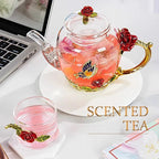 Théière en verre émaillé avec fleur de cristal rose pour boissons chaudes et froides, vaisselle pour la maison, bouilloire de bureau, service à thé, cafetière - FATAONThéière en verre émaillé avec fleur de cristal rose pour boissons chaudes et froides, vaisselle pour la maison, bouilloire de bureau, service à thé, cafetièreSolutions MaisonFATAON