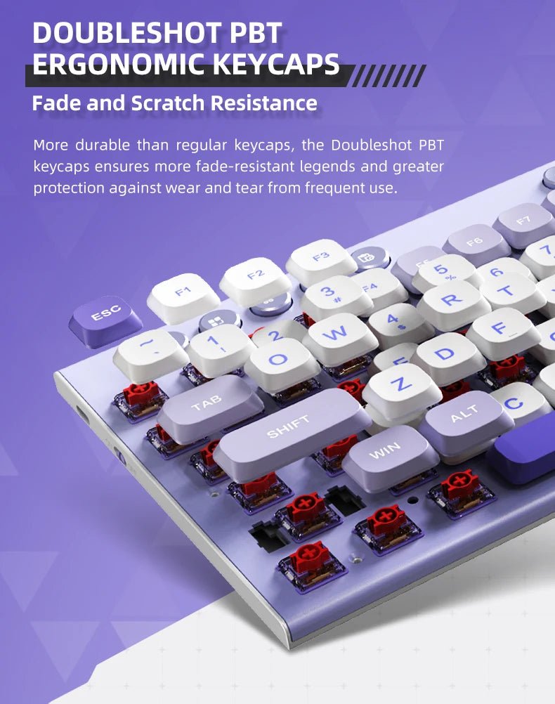 THUNDEROBOT K96 clavier mécanique sans fil clavier de productivité à profil bas 98 touches avec touches Roller Marco capuchons de touches PBT pour PC - FATAONTHUNDEROBOT K96 clavier mécanique sans fil clavier de productivité à profil bas 98 touches avec touches Roller Marco capuchons de touches PBT pour PCProductivité & OrganisationFATAON