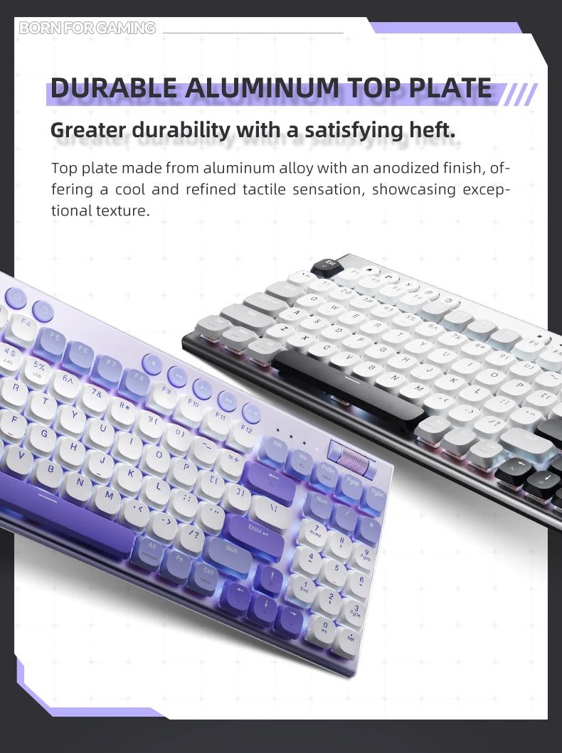 THUNDEROBOT K96 clavier mécanique sans fil clavier de productivité à profil bas 98 touches avec touches Roller Marco capuchons de touches PBT pour PC - FATAONTHUNDEROBOT K96 clavier mécanique sans fil clavier de productivité à profil bas 98 touches avec touches Roller Marco capuchons de touches PBT pour PCProductivité & OrganisationFATAON